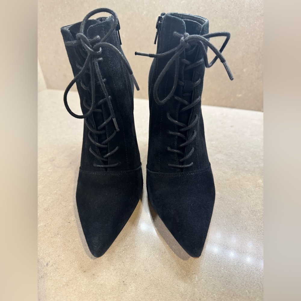Something Navy Black Lace-Up Boots
